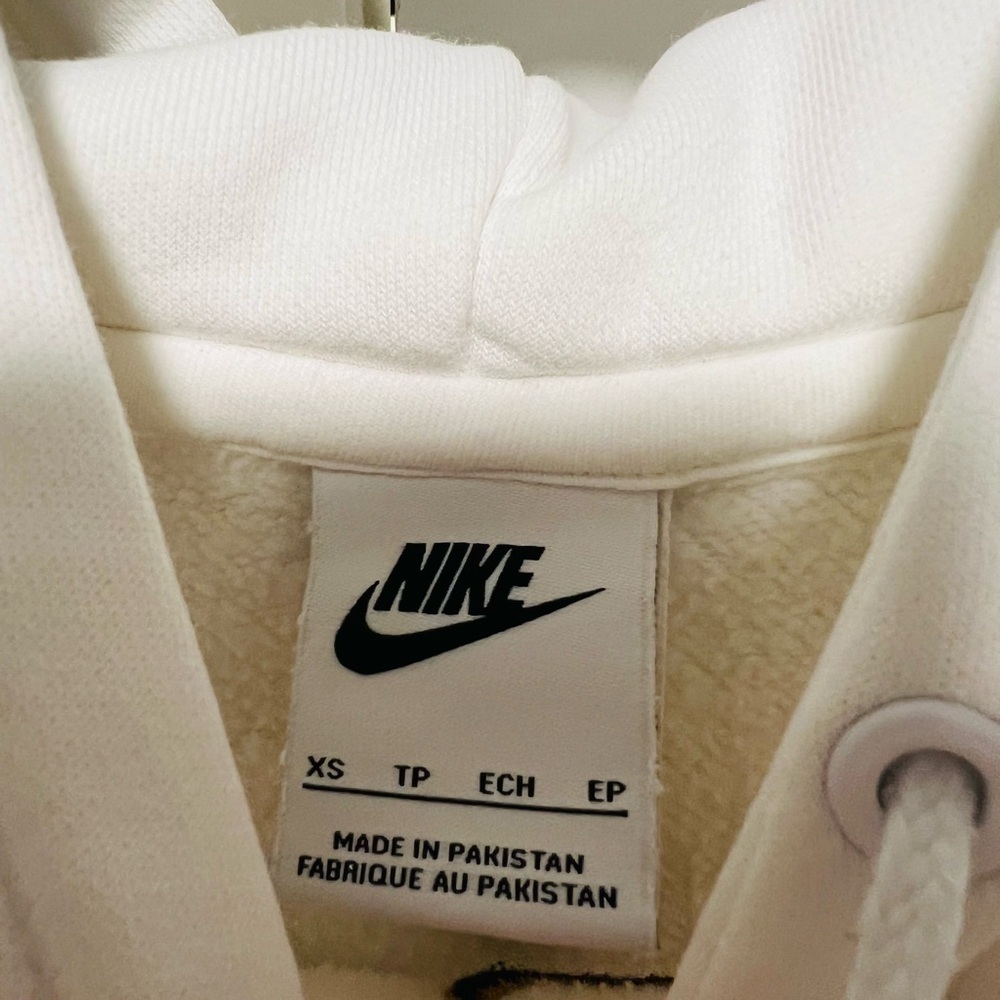 Nike White Oversized Hoodie with Gold Logo - Picture 2 of 3